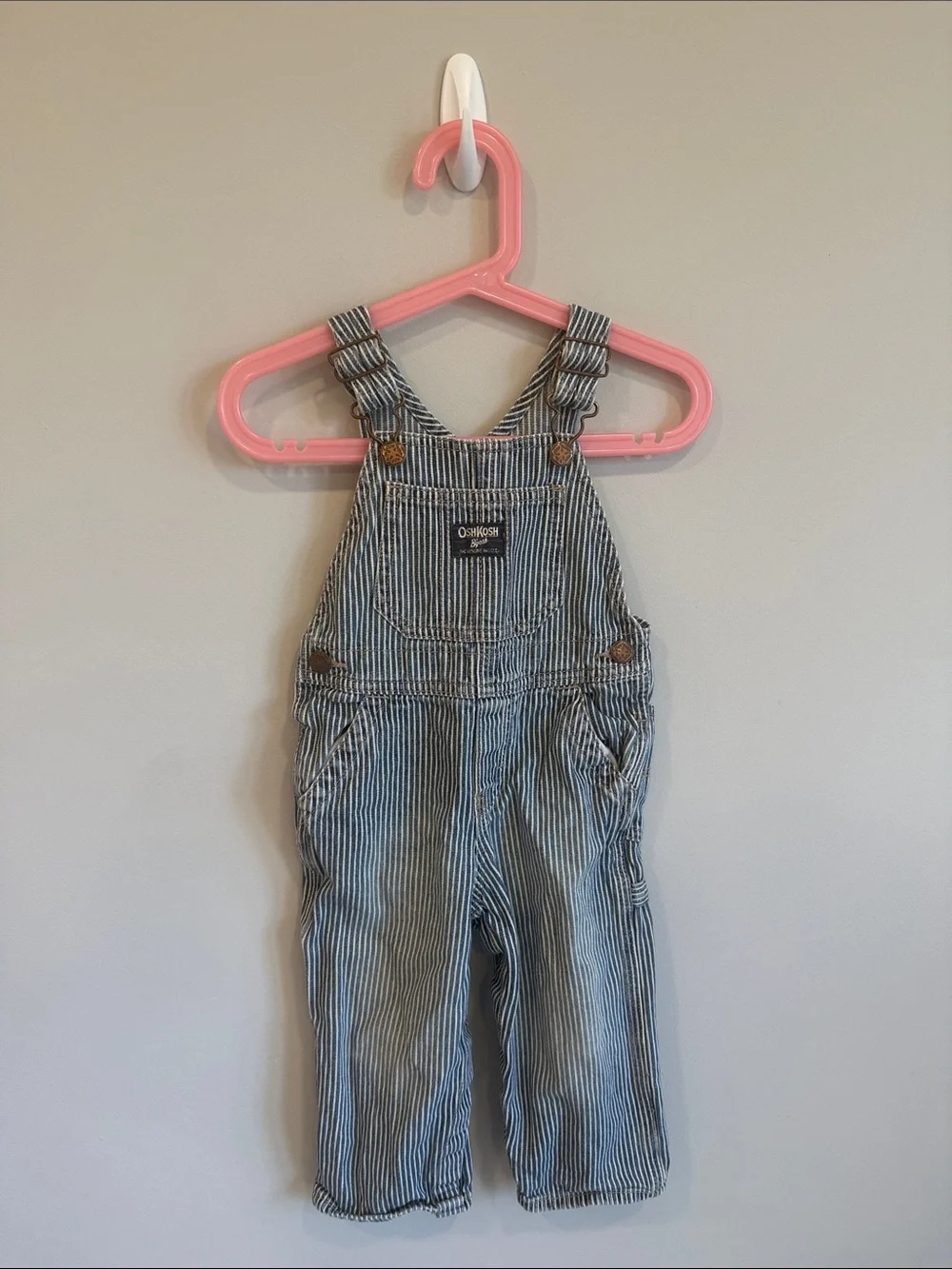 OshKosh B'gosh Blue and White Pinstripe Kids Overalls